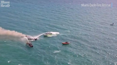 40-foot boat goes up in flames. Miami-Dade firefighters battled blaze