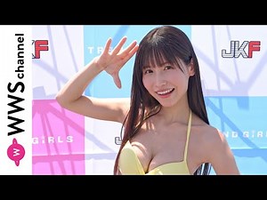 Sakura Momo talks about the excitement of the TREND GIRLS Photo Session 2025 in a bright yellow s...