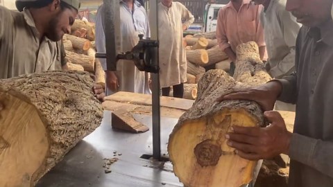 Watch as Wood Turns into Functional Rolling Boards and Pins