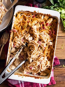 Rotel Chicken Spaghetti Recipe - Unfussy Kitchen