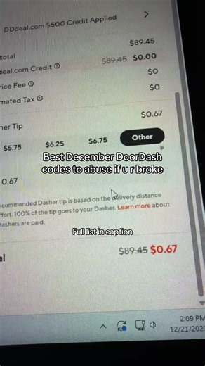 Euria Kenter on Instagram: "🎄 Christmas DoorDash Codes to Try (December) Save this before you order 👀 1️⃣ 🎅 Up to 50% Off — HOLIDAYEATS50 This one sometimes takes close to 50% off. Doesn’t work for everyone, but it’s always the first one I try. ⸻ 2️⃣ 🎁 $500 DoorDash Credit (Once Per Account) ⭐ 👉 Type this directly into your browser: DDdeal.com This isn’t entered in the promo box. It’s a separate page, so it won’t show inside the DoorDash app. You just type it in your browser and follow the 