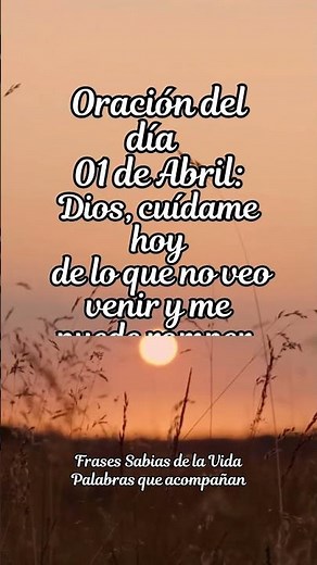 Oración del día 01 de abril | Dios, cuídame de lo que no veo venir #shorts