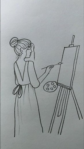 How to draw an artist with the letter V #art #trending #shortsvideo #shorts #youtube