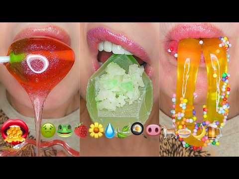 MOST POPULAR! ASMR Satisfying Eating Emoji Food Challenge