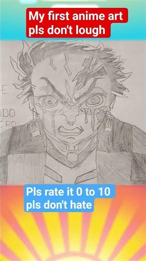 My first anime art pls don't lough pls rate this drawing 0 to 10