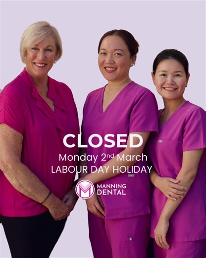 𝗖𝗟𝗢𝗦𝗘𝗗 on Monday for the Labour Day holiday 🦷✨ Today our Manning Dental team is off enjoying a well-earned break — sunshine, family time and a little reset. We’ll be back tomorrow refreshed and ready to care for your smile. If you’ve been meaning to 𝗯𝗼𝗼𝗸 𝘆𝗼𝘂𝗿 𝗰𝗵𝗲𝗰𝗸-𝘂𝗽, 𝗰𝗹𝗲𝗮𝗻 𝗼𝗿 𝘁𝗲𝗲𝘁𝗵 𝘄𝗵𝗶𝘁𝗲𝗻𝗶𝗻𝗴 while you are relaxing today. Jump over to our online booking system.😉 📍 Manning | South Perth | Como | Victoria Park 🌐 manningdental.com.au #ManningDental #De
