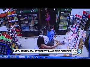 Surveillance video: Angry party store customers get violent