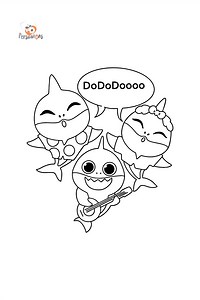 Baby shark Doo doo doo coloring page ♥ Online and Print for Free!