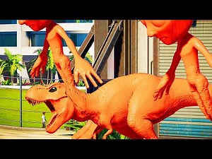 Jurassic World Evolution 🌍 SUPER HERO!! Red Alien T-Rex,Thanos,I-Rex,Naruto,Voldmort Fight!!!