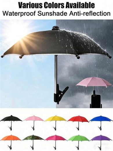 1/2pcs Outdoor Waterproof Sunshade Umbrella With Phone Holder, UV Protection Mini Umbrella, Universal Phone Sun Visor, Outdoor Anti-Glare Phone Sun Shade, Outdoor Sports, Study, Travel Essential, Spring/Summer, Bridesmaid Gift, Home Decor, Beach Trip, Unisex, Vacation, Cute Accessory,Outdoor,Garden,Travel Essentials | SHEIN