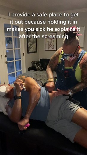This is an emotional release session so many people are afraid of the screaming I welcome it because I understand the importance of the release. #trauma #bodywork #sunday #muscle #guasha #thebodykeepsthescore #thamusclewhisperer1 #healing #fyp