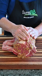 Looking for a Father's Day-worthy feast? This farm88 rib-eye roast is crusted with an herb and mustard blend, then slow roasted to perfection for a juicy, melt-in-your-mouth experience! Use the best mustard and olive oil you can find as it does lend incredible flavour to the crust. Scroll down for recipe... Herb & mustard rib-eye roast Ingredients: 3-point Farm88 yearling beef rib-eye roast 4 heaped tbsp seeded mustard 1 cup breadcrumbs 5 garlic cloves 1 tbsp dried oregano 1 cup fresh herbs (par