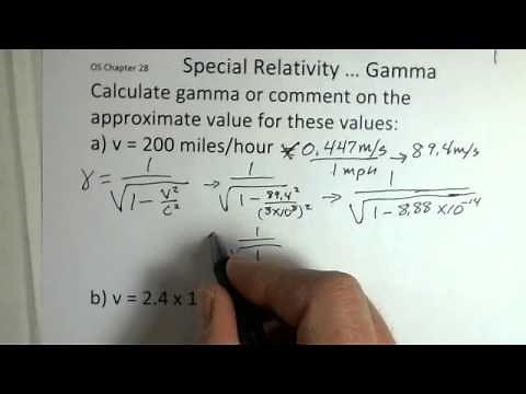Special Relativity, Calculating the Gamma Factor