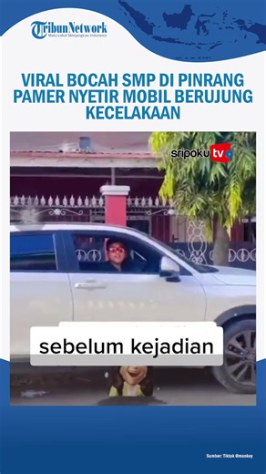 Viral Bocah SMP di Pinrang Pamer Nyetir Mobil Berujung Kecelakaan #tiktokberita #beritaviral