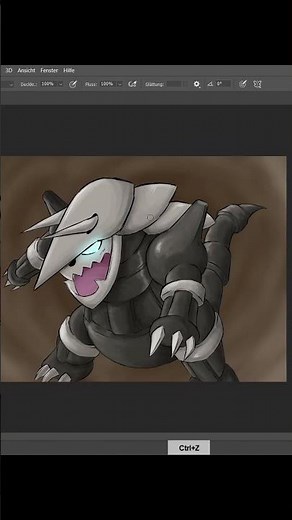How I draw Aggron from Pokemon #digitalart #pokemon #anime #speedpaint #