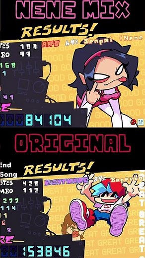 FNF NENEMIXES ALL NENE RESULT SCREEN ANIMATIONS! #fnf