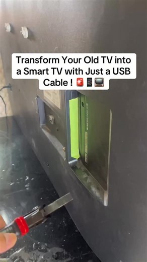 Infotech Tutoriales on Instagram: "We show you how to completely transform your old TV into a modern smart TV using just a USB-C cable from your phone charger. We connect the cable to your TV’s USB port, search for Infotec Tutorials on your phone, navigate to the Entertainment section, download the Transform your old TV into Smart app, and follow simple steps to update your TV’s system. After the TV restarts automatically, you’ll have access to modern features and apps like YouTube, giving your 