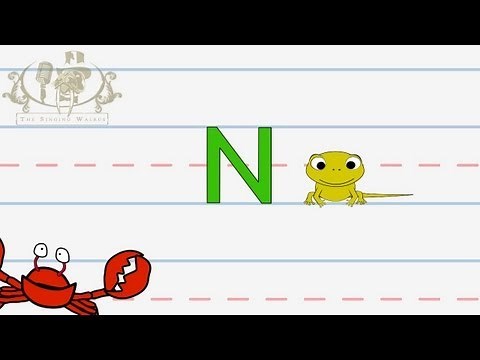 Write the letter N | Alphabet Writing lesson for children | The Singing Walrus
