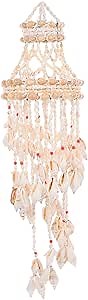 FAVOMOTO Natural Shell Wind Chime, Handmade Seashell Wind Chime Beach Home Decor with 45-50cm Length Memorial Windchime for Patio Gardenand Yard Hanging Ornament Present Ideas for Mom