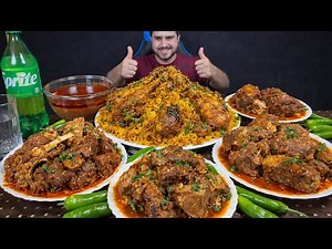 Huge Chicken Biryani with Mutton Curry Mukbang | Desi Food Eating Sounds