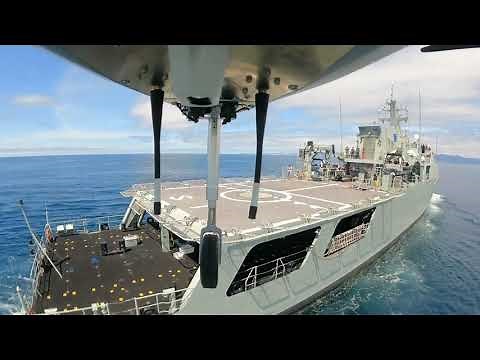 UAVision UAS Fixed Wing VTOL landing on Portuguese NAVY Ship