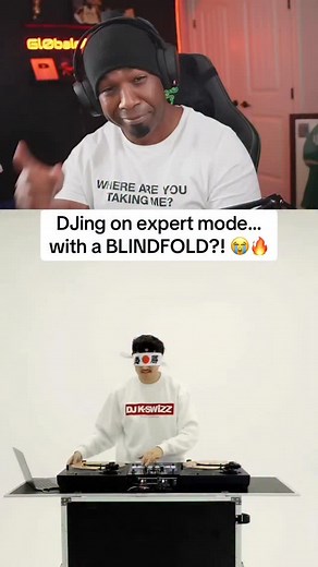 201 reactions · 19 shares | DJing on expert mode… with a BLINDFOLD?!  Credit: @djkswizz #dj #djset #djs #turntable #turntables #djmix #djing #music #transition #hiphopculture #disco #reaction | GL0BAL | Facebook