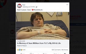 'My 600-lb Life' reality TV star Sean Milliken dies at 29