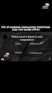 Top 30 General Knowledge Questions | Can You Score 100%? #shorts #shortquiz #challenge