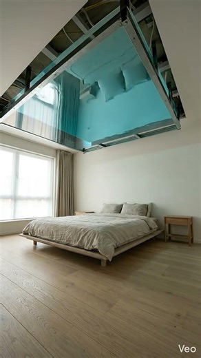 I put a SWIMMING POOL in my ceiling! 😱🌊 #shorts