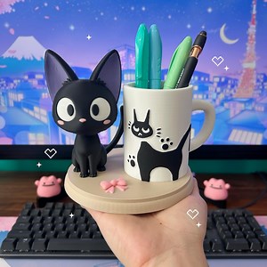 Jiji Pen Holder   Kiki’s Delivery Service Desk Accessory   Studio Ghibli Desk Decor - Etsy