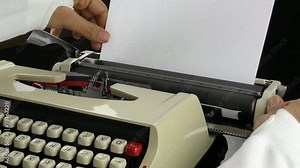 Adding Paper to Typewriter Stock Video