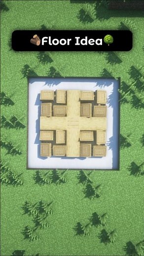 Simple Aesthetic Log Floor Design Idea In Minecraft! 🌳🪵