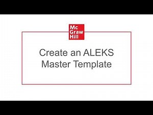 ALEKS - Create a Master Template