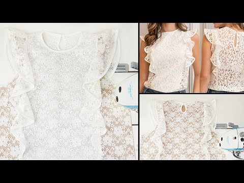 Learn to Sew a Beautiful Lace Top with Ruffle Sleeves: Sewing Tutorial For Beginner
