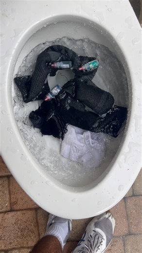 Flushing a few socks and 3 small dye coloring bottles