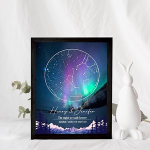 Custom Constellation Star Map Frame,star Map by Date,night Sky Frame,wedding Anniversary Gift,engagement Gift,couple Gift,valentine Gift - Etsy