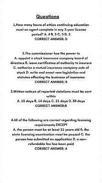 Texas Insurance Exam Questions and Answers