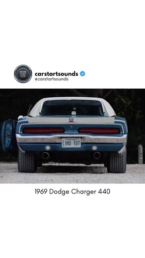 carstartsounds on Instagram: "1969 Dodge Charger – 440 Big Block Mopar V8 · Engine: 7.2L Mopar 440 V8 – Naturally Aspirated · Power: ~500 HP · Torque: ~650 Nm · Transmission: 4-Speed Manual · Drivetrain: Rear-Wheel Drive (RWD) · Weight: ~1,750 kg · 0–100 km/h (0–62 mph): ~5.0 sec · Top Speed: ~240 km/h ——— About the vehicle: This 1969 Dodge Charger is powered by the legendary 440 cubic inch Mopar big block, known for its massive torque and unmistakable exhaust note. Equipped with a Comp Cams 270