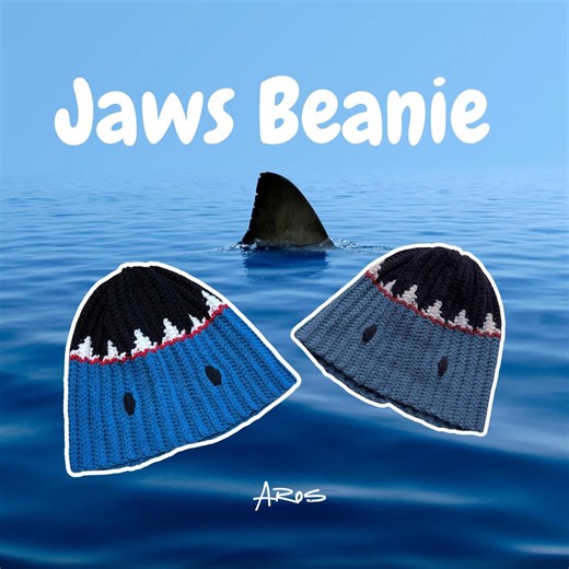 Jaws Beanie - Shark Hat Tapestry Crochet PATTERN - Original Pattern, Instant PDF Download - Etsy