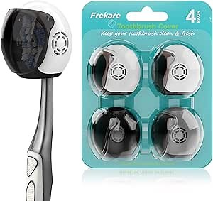 Frekare Toothbrush Covers Caps, Toothbrush Cover Brush Pod Case, Toothbrush Case Protector Fits Most Manual And Electric Tooth Brushes For Bathrooms Household Travel 4 Pack