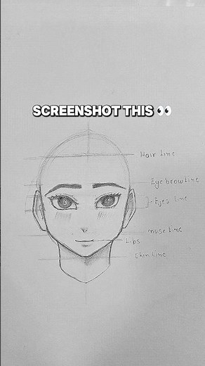 🎨 Easiest Way EVER to Draw an Anime Face (Front View!) 😱 #AnimeDrawingTutorial