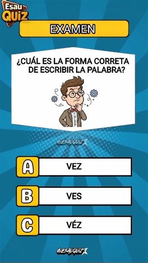 EXÁMEN DE ORTOGRAFÍA 🤔🧠 #trivia #quiz #viral #culturageneral #preguntas #cuantosabes #vocabulary