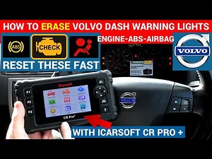 Volvo Engine, ABS & Airbag Reset Warning Light using iCarsoft CR PRO + OBD2 Diagnostic Scan Tool