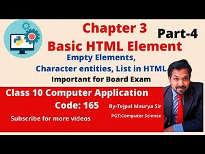 Chapter 3 HTML Basic Elements | Part 4 | Class 10 Computer Application (165)
