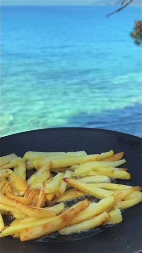 Take your backpack, sit by the sea, and have breakfast#cat#camper#campfire##camping