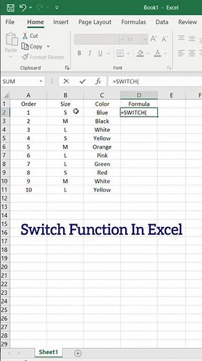 Excel Switch Function - Excel Function Tutorial | Excel Tutorial Videos #Excel #msexcel