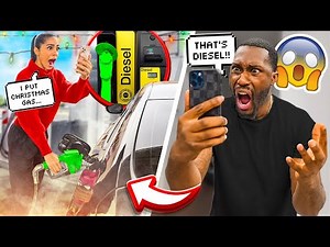 I Put "CHRISTMAS GAS" In The Car and the CAR BLEW UP! *PRANK ON FIANCE*
