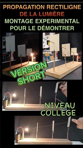 Montage expérimental pour montrer la propagation rectiligne de la lumière.#lumiere#college #sciences