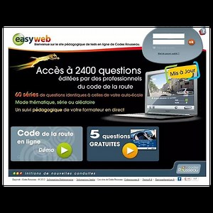 Easyweb de Codes Rousseau, apprentissage en ligne du code de la route
