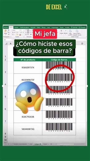 Aprende Excel con IA on Instagram: "¿Alguna vez has sentido esos nervios cuando tu jefe te pide algo en Excel y no sabes ni por dónde empezar? 😰 Te entiendo perfectamente. Esa sensación de inseguridad es más común de lo que crees, pero no significa que "no seas buena con la tecnología". A veces, solo necesitas la guía correcta. ✨ Tip de hoy: Para crear códigos de barras como en el video, solo necesitas la fórmula ="("&A3&")" y cambiar la fuente a una especial. Pero, ¿sabías que ahora con Copilo